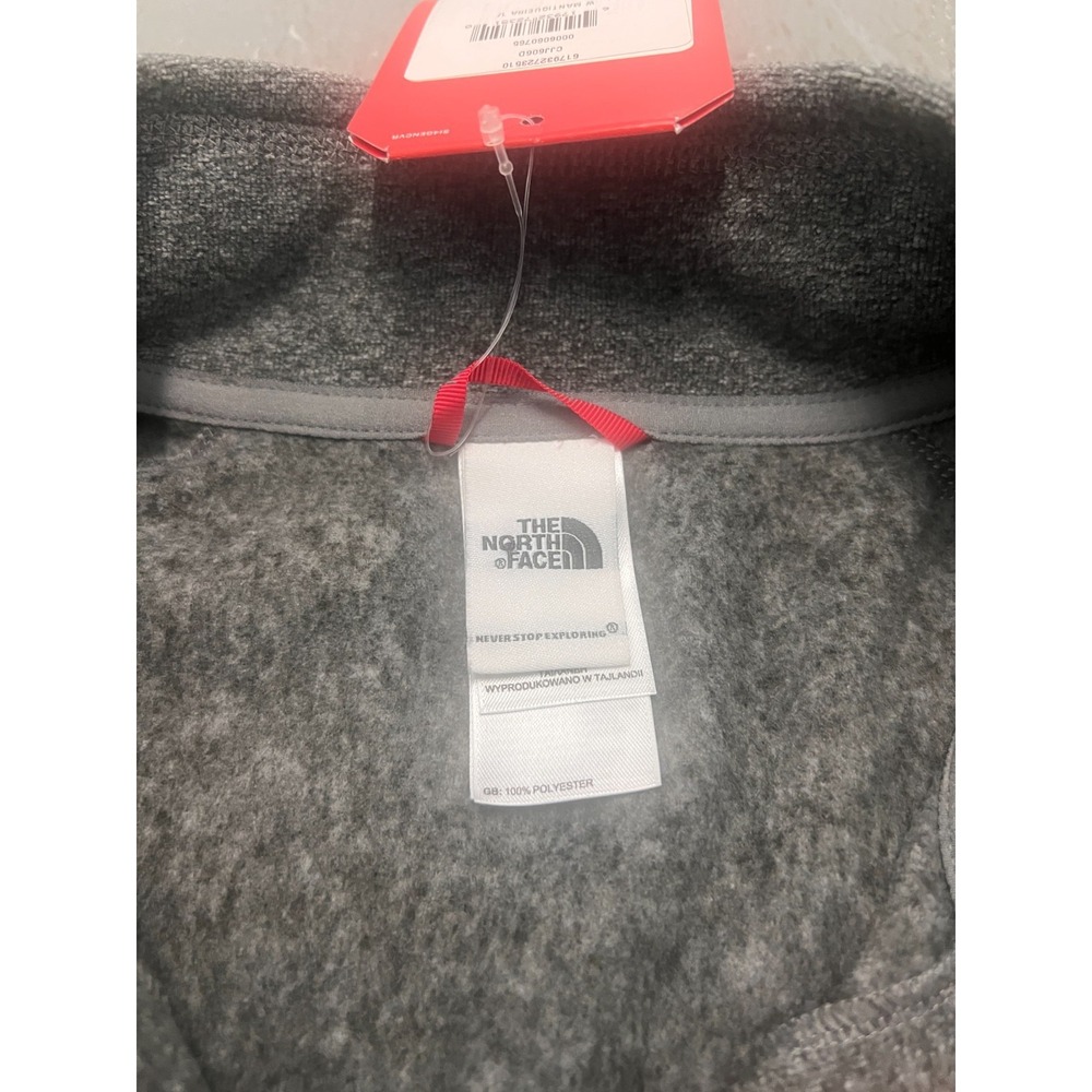 The North Face Sweater Womens Large Zinc Gray Logo 1/4 Zip Long Sleeve Outdoor - Picture 5 of 8